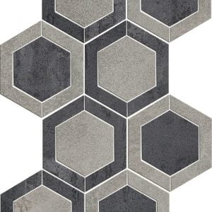 Alternative view of Hexagone Mosaic Metallika Dark 20x35